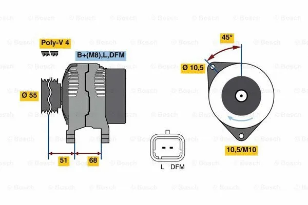 Alternator (0 986 080 680)