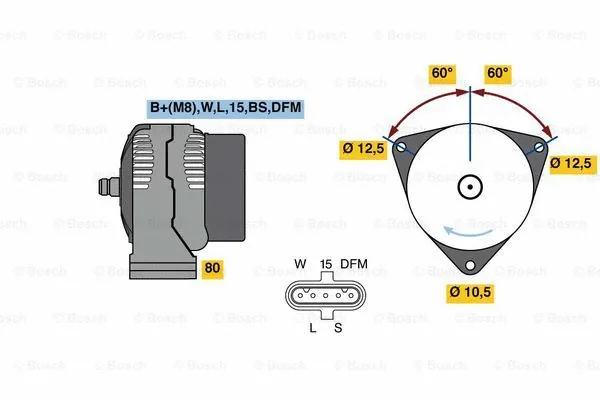 Alternator (0 124 655 023)