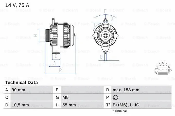 Alternator (0 986 082 830)