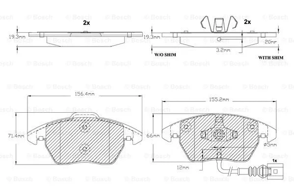 Brake Pad Set, disc brake (F 03B 150 155)