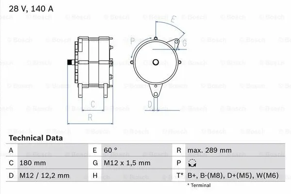 Alternator (0 986 046 550)
