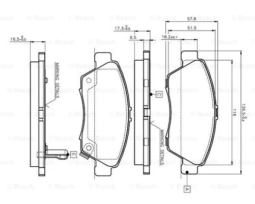 Brake Pad Set, disc brake (0 986 TB2 232)