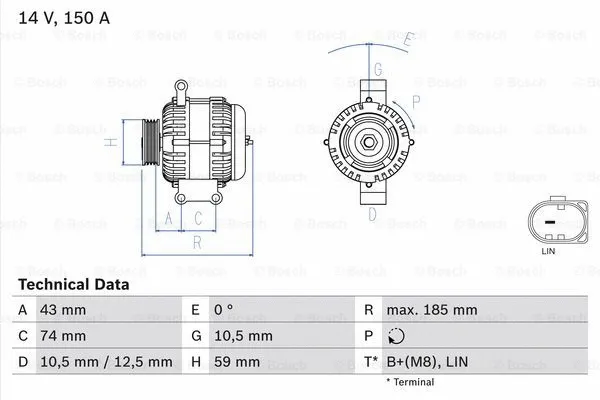 Alternator (0 986 082 580)
