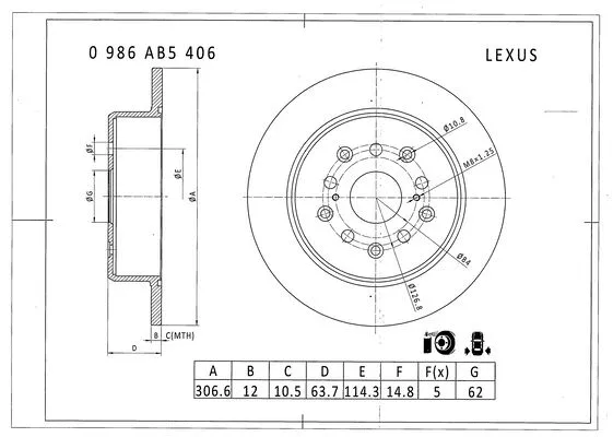 Brake Disc (0 986 AB5 406)