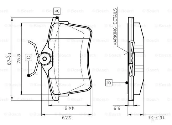 Brake Pad Set, disc brake (0 986 TB3 091)