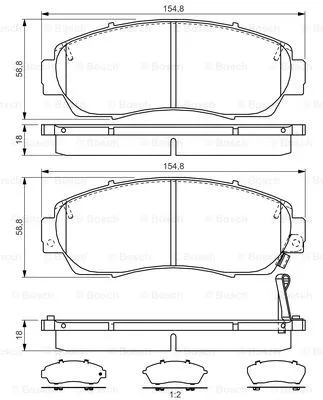 Brake Pad Set, disc brake (0 986 TB3 218)