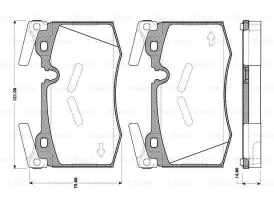Brake Pad Set, disc brake (0 986 TB3 090)