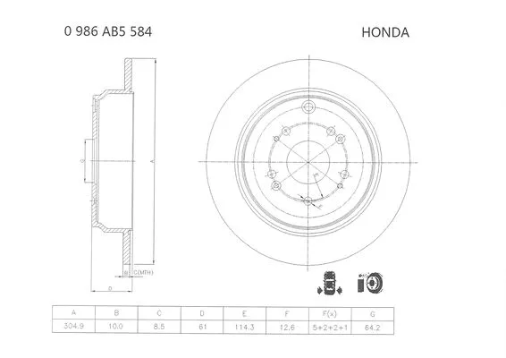 Brake Disc (0 986 AB5 584)