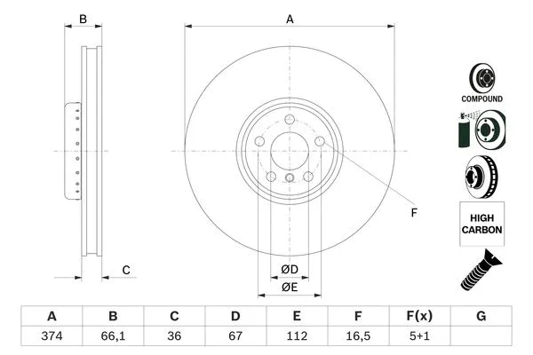 Brake Disc (0 986 479 F54)
