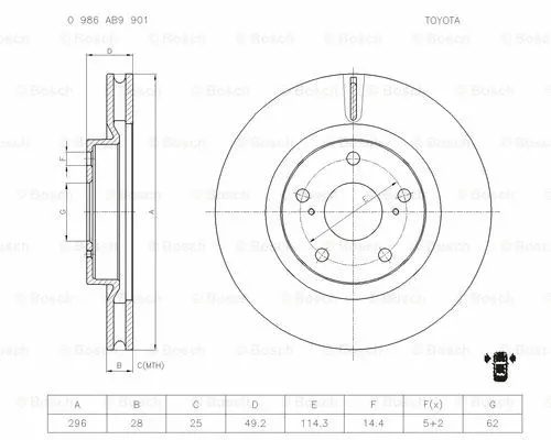 Brake Disc (0 986 AB9 901)