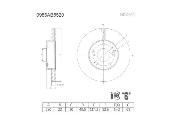 Brake Disc (0 986 AB5 520)