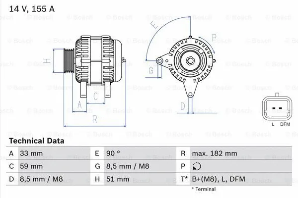 Alternator (0 986 046 250)