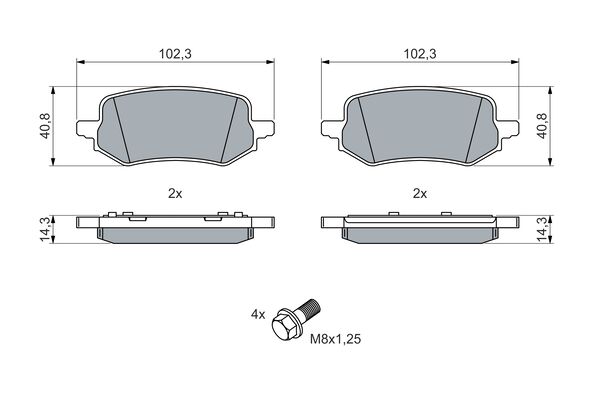 Brake Pad Set, disc brake (0 986 460 049)