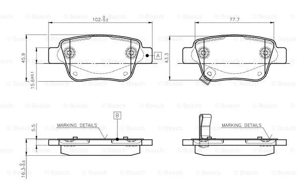 Brake Pad Set, disc brake (0 986 TB2 464)