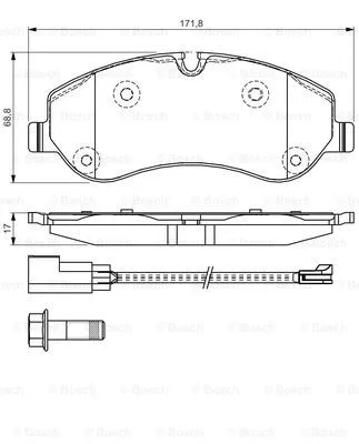 Brake Pad Set, disc brake (0 986 TB3 205)