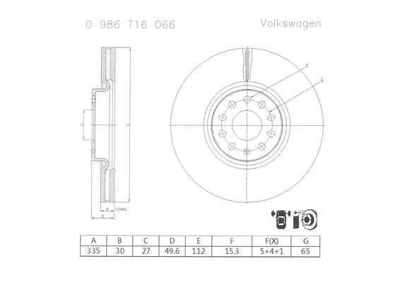 Brake Disc (0 986 T16 066)