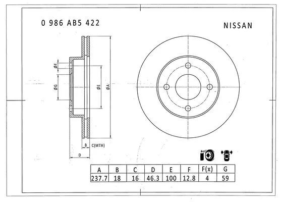 Brake Disc (0 986 AB5 422)