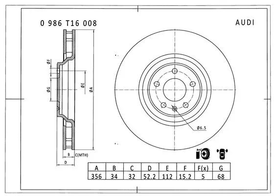 Brake Disc (0 986 T16 008)