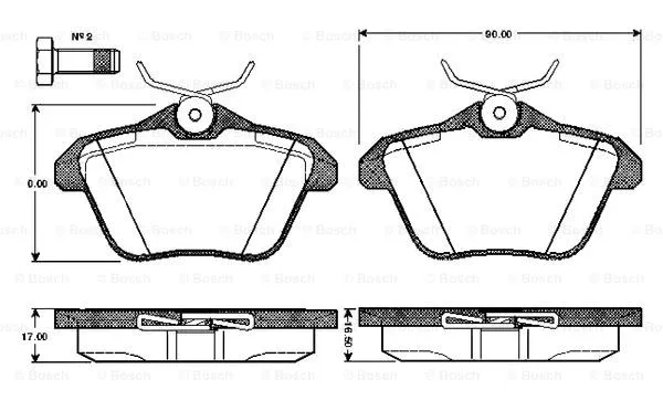 Brake Pad Set, disc brake (0 986 TB2 276)