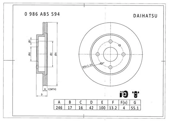 Brake Disc (0 986 AB5 594)