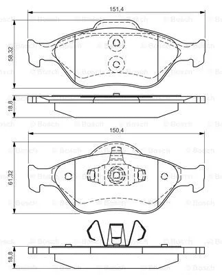 Brake Pad Set, disc brake (0 986 495 017)