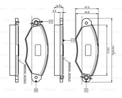 Brake Pad Set, disc brake (0 986 TB2 043)