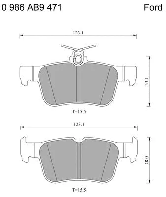 Brake Pad Set, disc brake (0 986 AB9 471)