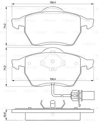 Brake Pad Set, disc brake (0 986 424 633)