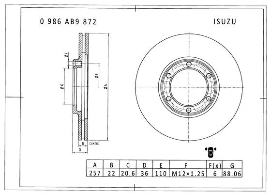 Brake Disc (0 986 AB9 872)