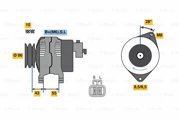 Alternator (0 986 080 260)