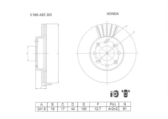 Brake Disc (0 986 AB5 365)