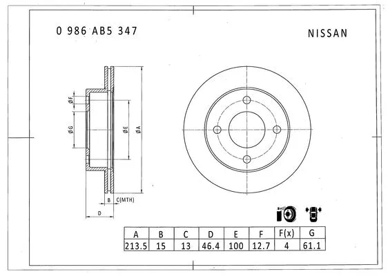 Brake Disc (0 986 AB5 347)
