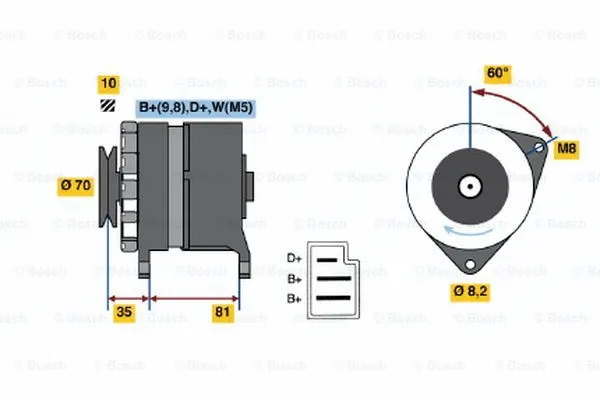 Alternator (0 986 033 850)