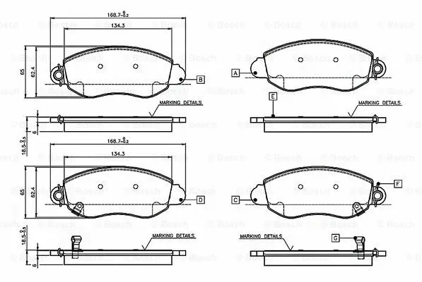 Brake Pad Set, disc brake (0 986 TB2 049)