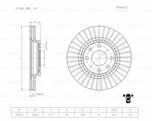 Brake Disc (0 986 AB6 147)