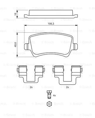Brake Pad Set, disc brake (0 986 494 175)