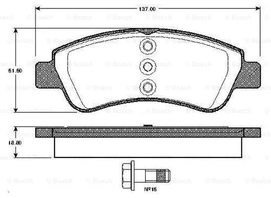 Brake Pad Set, disc brake (0 986 TB2 830)