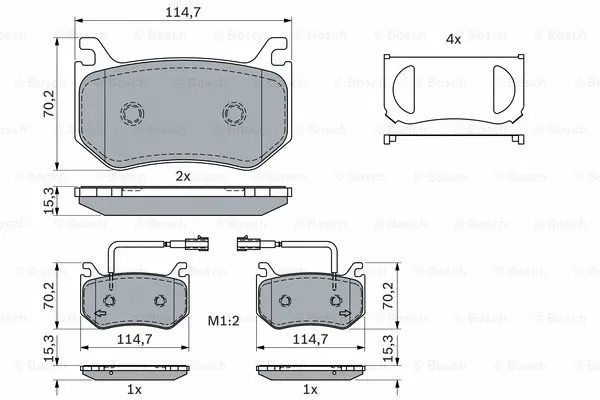 Brake Pad Set, disc brake (0 986 424 384)