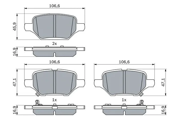 Brake Pad Set, disc brake (0 986 424 895)