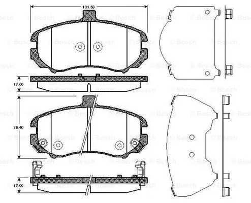 Brake Pad Set, disc brake (0 986 TB3 040)