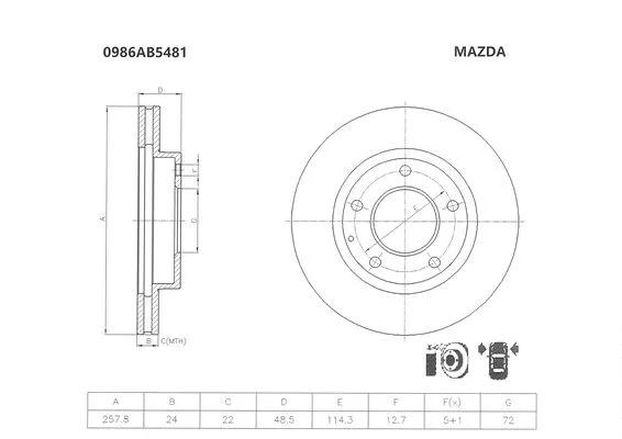 Brake Disc (0 986 AB5 481)
