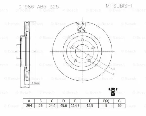 Brake Disc (0 986 AB5 325)