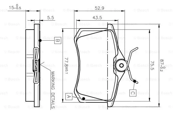 Brake Pad Set, disc brake (0 986 TB2 140)
