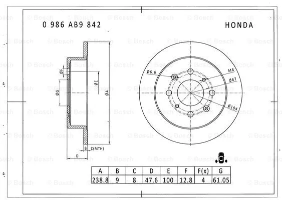 Brake Disc (0 986 AB9 842)