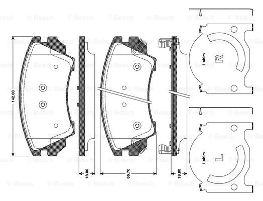 Brake Pad Set, disc brake (0 986 TB3 107)