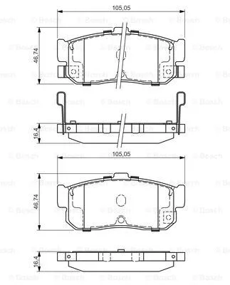 Brake Pad Set, disc brake (0 986 495 038)