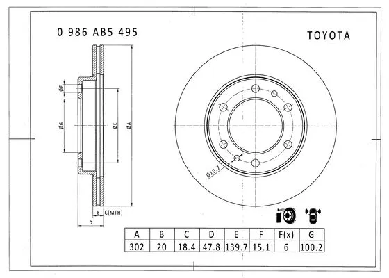 Brake Disc (0 986 AB5 495)