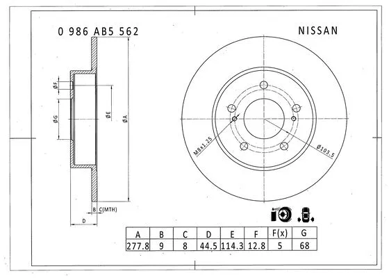 Brake Disc (0 986 AB5 562)