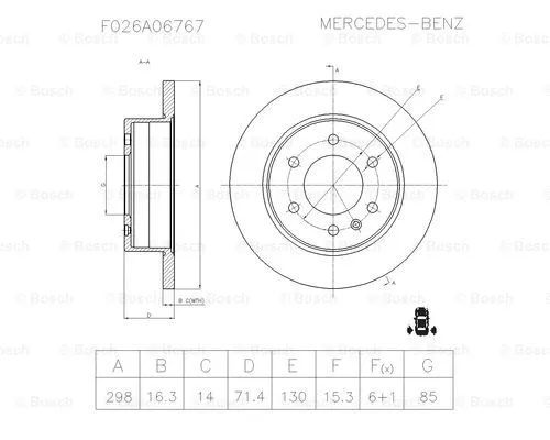 Brake Disc (F 026 A06 767)