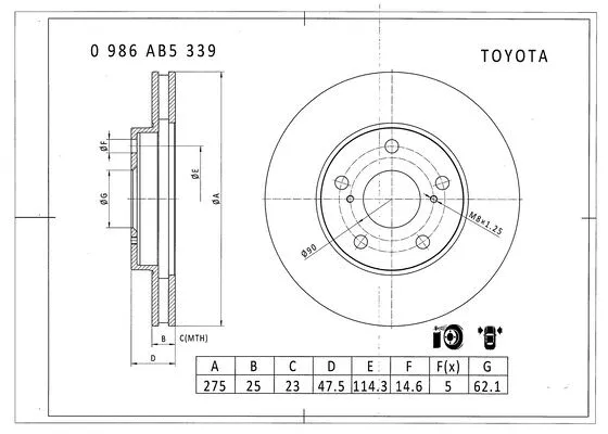 Brake Disc (0 986 AB5 339)